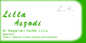 lilla aszodi business card